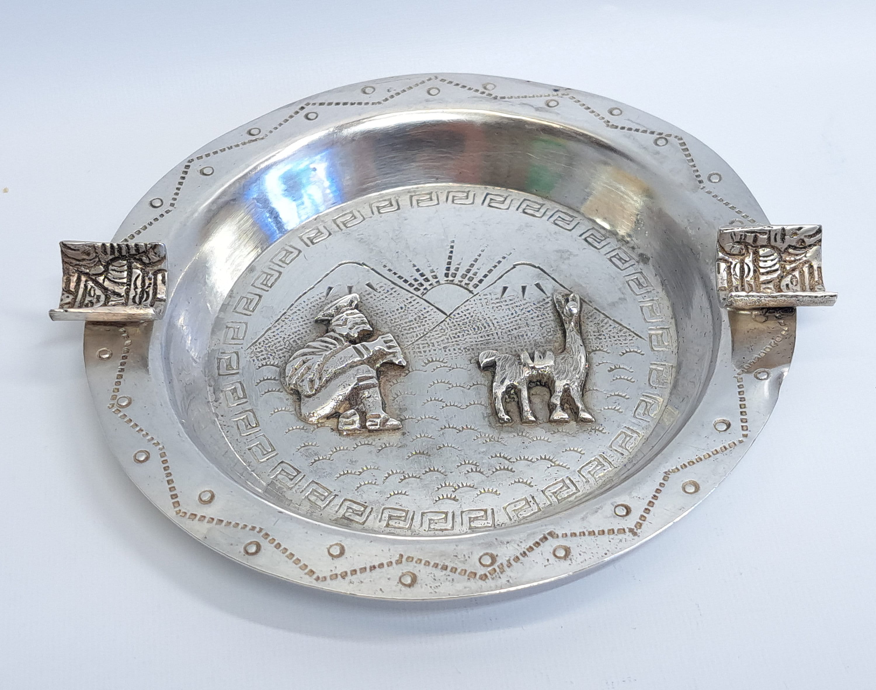 Aschenbecher Peru silver Ashtray aus 925 Silber Lama Kamel Sterling -  diamond watch company