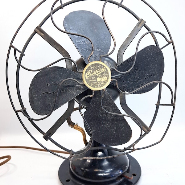 Antique 1920s Century Electric Cage Fan Model 311 Stationery One Speed Four Blades - Works*