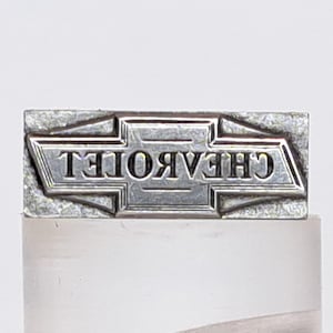 Vintage Small Chevrolet Chevy All Metal Letterpress Printers Block