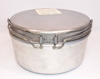 Vtg. US Military Mountain Cookset 'FES Co." 1953 Korean War Army Field Cookset 3 Piece Aluminum