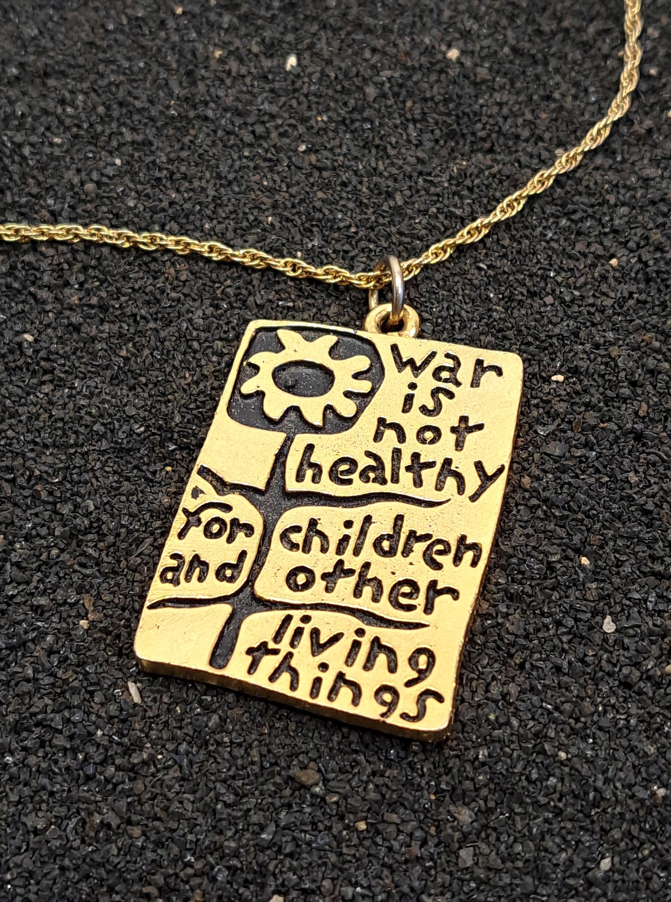 War is Not Healthy Necklace - Etsy