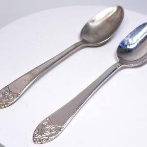 2 Antique Art Deco Silver Plated Waldorf Astoria Souvenir Demitasse Spoons by Victor S. Co.