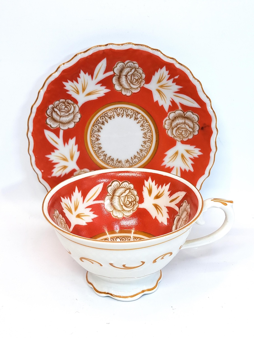 Vintage Schumann Bavaria Small Porcelain Tea Cup and Saucer Set Roses ...