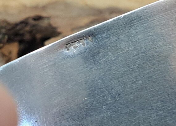 Vintage Lightweight Solid Silver Tribal Cuff Brac… - image 7