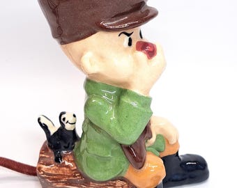 Rare Vintage Electric Cigarette Cigar Lighter Elmer Fudd Hunter and Stinky Skunk Working