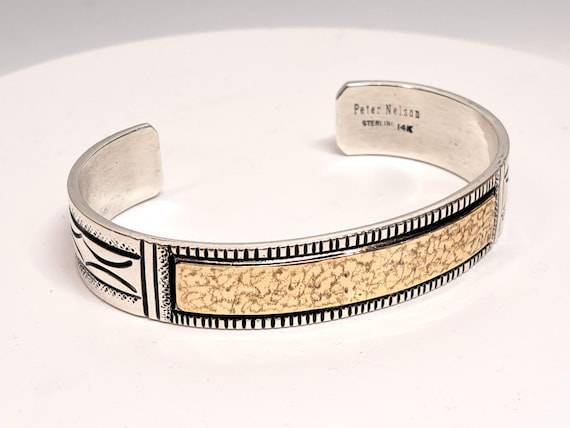 Native American Ocean Blue Navajo Jerr Nelson Sterling Silver Bracelet Cuff Native American Ocean Blue Navajo Jerr Nelson Sterling Silver Bracelet Cuff
