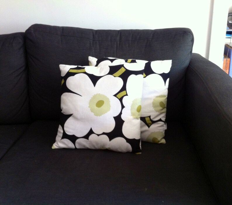 Marimekko Throw Pillow Covers Set of 2 Flower Pillow Shams Etsy