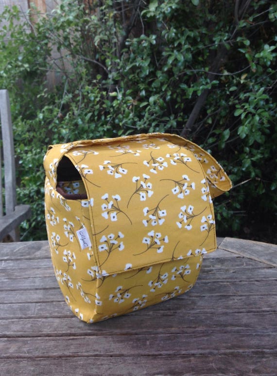 Insulated Lunch Bag Mustard Yellow, Work Lunch Bag, School Lunch Tote, Reusable Lunch Bag