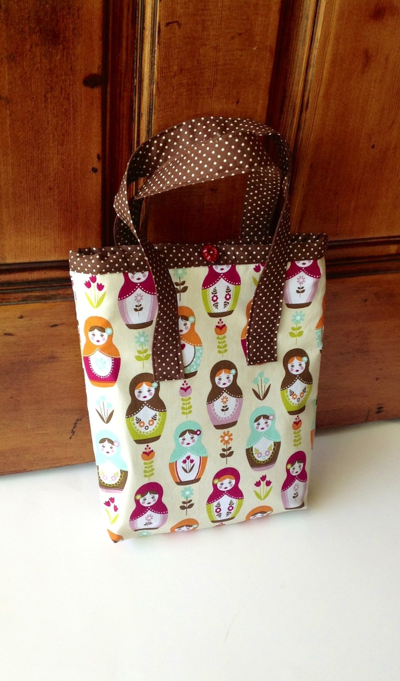 Insulated Lunch Tote Russian Dolls, School Lunch Bag, Girls Lunch Bag Tote, Matryoshka Doll Lunch Bag image 4