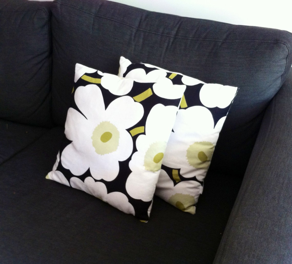 Marimekko Throw Pillow Covers Set of 2 Flower Pillow Shams Etsy