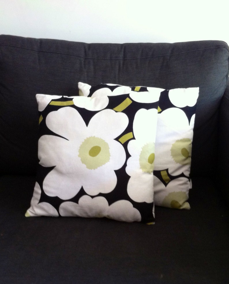 Marimekko Throw Pillow Covers Set of 2 Flower Pillow Shams Etsy
