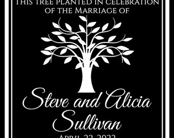 Personalized Marriage Wedding Gift Dedication Plaque Memorial 12"x12" Custom Engraved Granite Marker Plaque Sign