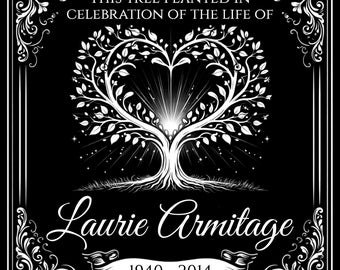 Custom Engraved Granite Memorial Plaque: Tree Planting Dedication, 12"x12"
