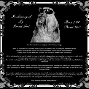 Personalized Rainbow Bridge Dog Cat Pet Memorial 12&quot;x12&quot; Custom Engraved Granite Grave Marker Plaque &quot;Garnet&quot;