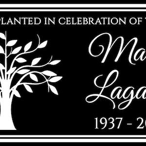 Personalized Tree Planting Ceremony Dedication Memorial 12&quot;x6&quot; Custom Engraved Granite Headstone Grave Marker Plaque Sign