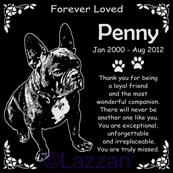 Personalized French Bulldog Pet Memorial 12x12 Inch Custom Etsy