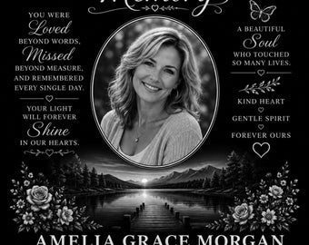 Personalized Nature Memorial 12"x12" Custom Engraved Headstone Granite Grave Marker Plaque z115