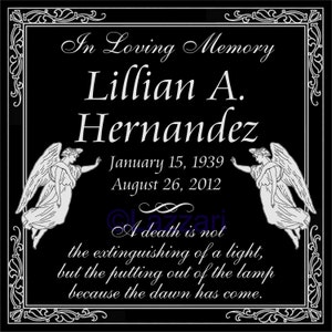 Personalized Memorial 12&quot;x12&quot; Custom Engraved Headstone Granite Grave Marker Plaque Guardian Angel LH1