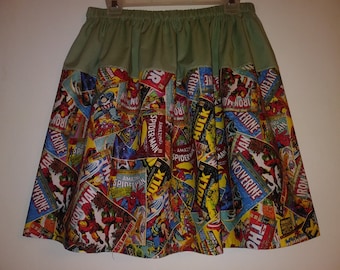 Comics Woman dress skirt.  Woman skirt, ladies skirt, girls skirt. Handmade.