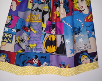 Wonder woman girls skirt. Bat Girl, Super woman. Handmade.