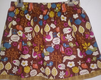 Spring skirt, birds girls skirt. Available in different sizes. Handmade.