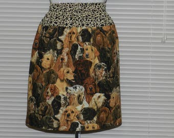 Dogs, Women skirt. Ladies skirt. Crazy dog lady skirt. Dogs lovers. Handmade.