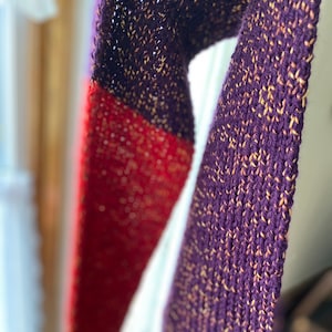 Kids Sparkly Purple and Red Scarf