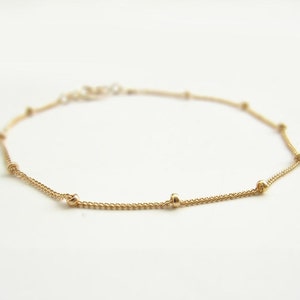 Gold Satellite Bracelet. Dainty 14K GF Bracelet / Anklet. Everyday Jewelry. Simple Modern Jewelry by PetitBlue