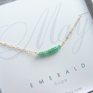 Smaragd Halskette ~ Mai Geburtstag ~ Echter sambischer Smaragd ~ Geburtsstein Kette ~ Edelstein Chocker ~ Minimalistischer Schmuck ~ Geschenk für Sie