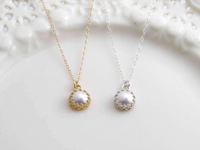 Pearl Necklace June Birthday Solitaire Pearl Necklace - Etsy