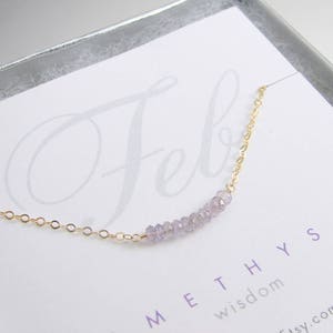 February Birthday ~ Amethyst Choker Necklace ~ Genuine Amethyst ~ Birthstone Necklace ~ Light Amethyst ~ Minimalist Jewelry ~ Gift for Her