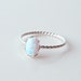 Opal Ring ~ Small Oval Opal Ring ~ Sterling Silver Twisted Ring ~ Dainty Opal Ring ~ October Birthday ~ Gift for Her ~ Stacking Ring