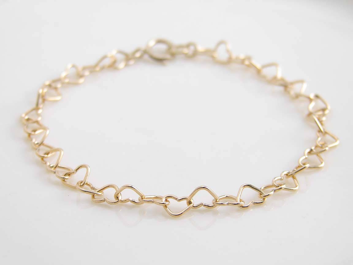 Heart Chain Bracelet Adjustable Heart Link Bracelet Dainty Heart Bracelet  Gold Heart Chain Silver Heart Chain Gift for Her -  Canada