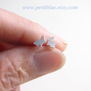 The Tiniest Bunny stud Earrings ~ Sterling Silver Easter Rabbit Stud Earrings ~ Easter Gift ~ Spring Bunny ~ Tiny Silver Earrings