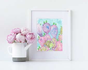 Digital Download - Watercolor Cactus, Watercolor Cacti, Cactus Print, Watercolor Art, Wall Decor, Watercolor Painting, Digital Print