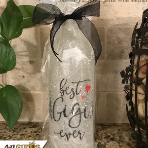 Gift for Gigi, Uniquely Decorated Lighted Wine Bottle, Best Gigi Ever Standard Gift Wrap