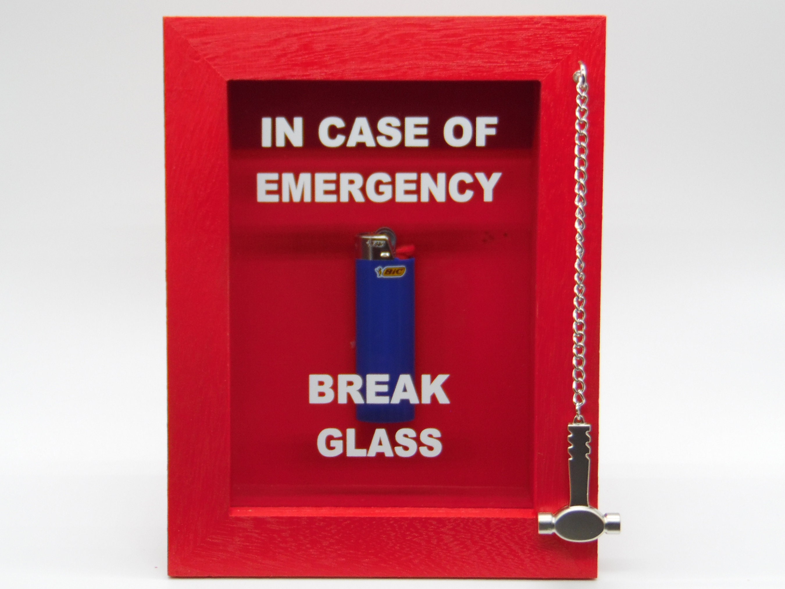 Cigarette Lighter In Case Of Emergency Break Glass Shadow Etsy