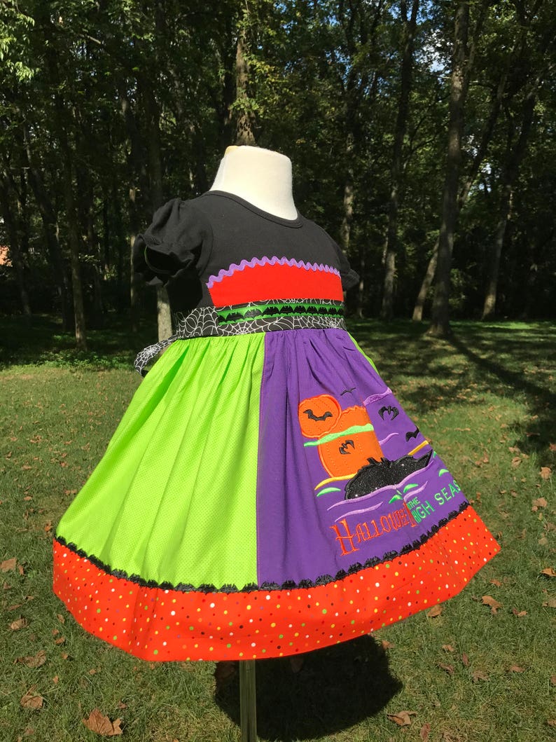 By Hoot n Hollar Children/'s Clothing Halloween on the High Seas Deluxe Witch Shirt Dress for Girls Sizes 12m-12yrs