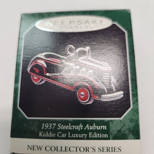 Vintage Hallmark Keepsake, 1998, &quot;1937 Steelcraft Auburn&quot; Kiddie Car Luxury Edition. Mint Condition, Original Box, Price Tab Intact
