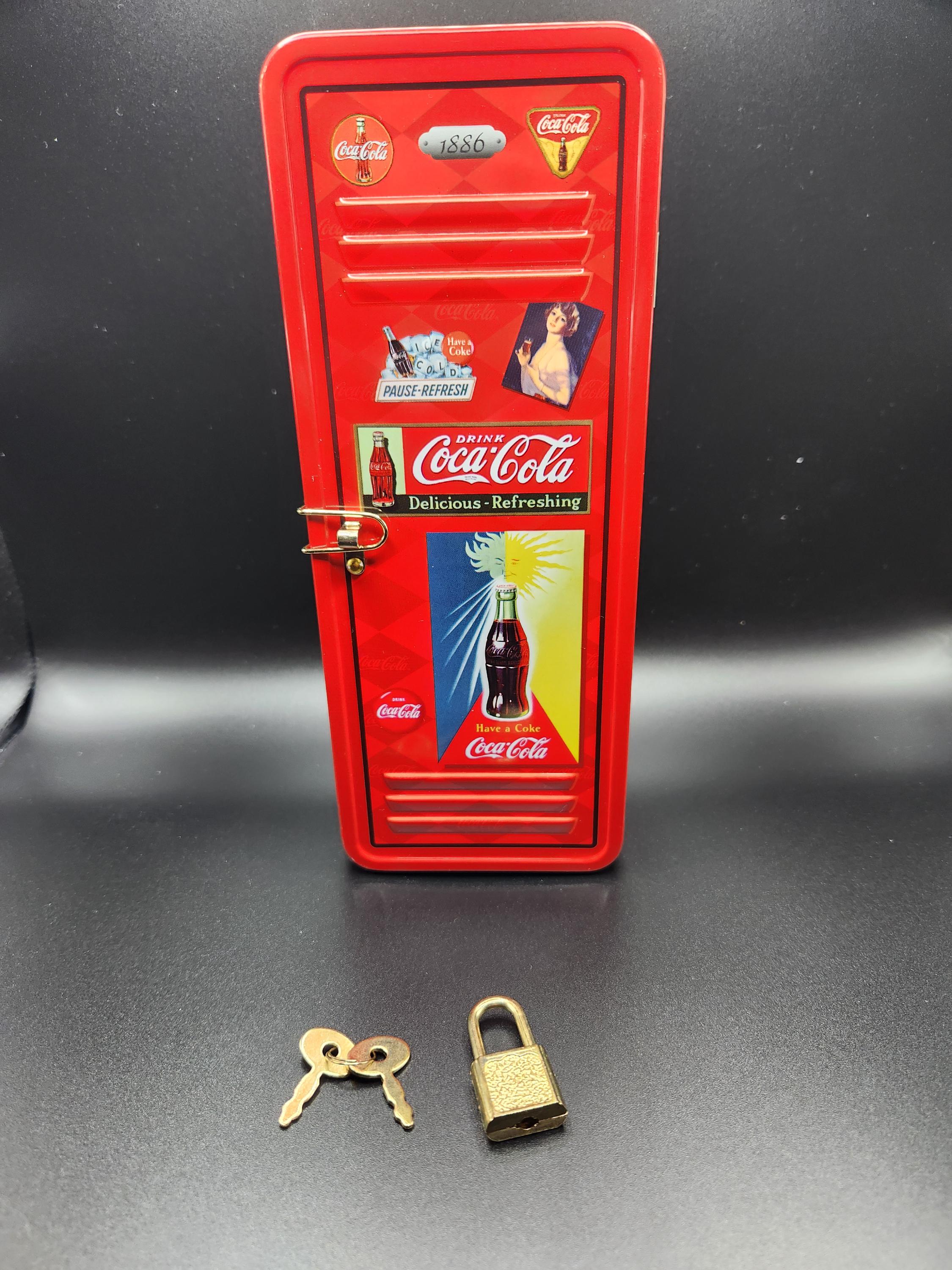 Collectible 2003 Coca-cola Locker Tin, New With Lock and 2 Keys