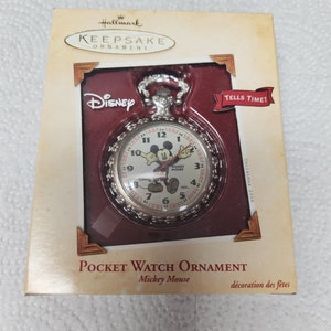 Vintage Hallmark Keepsake, 2004, NIB, Pocket Watch ornament, Mickey Mouse