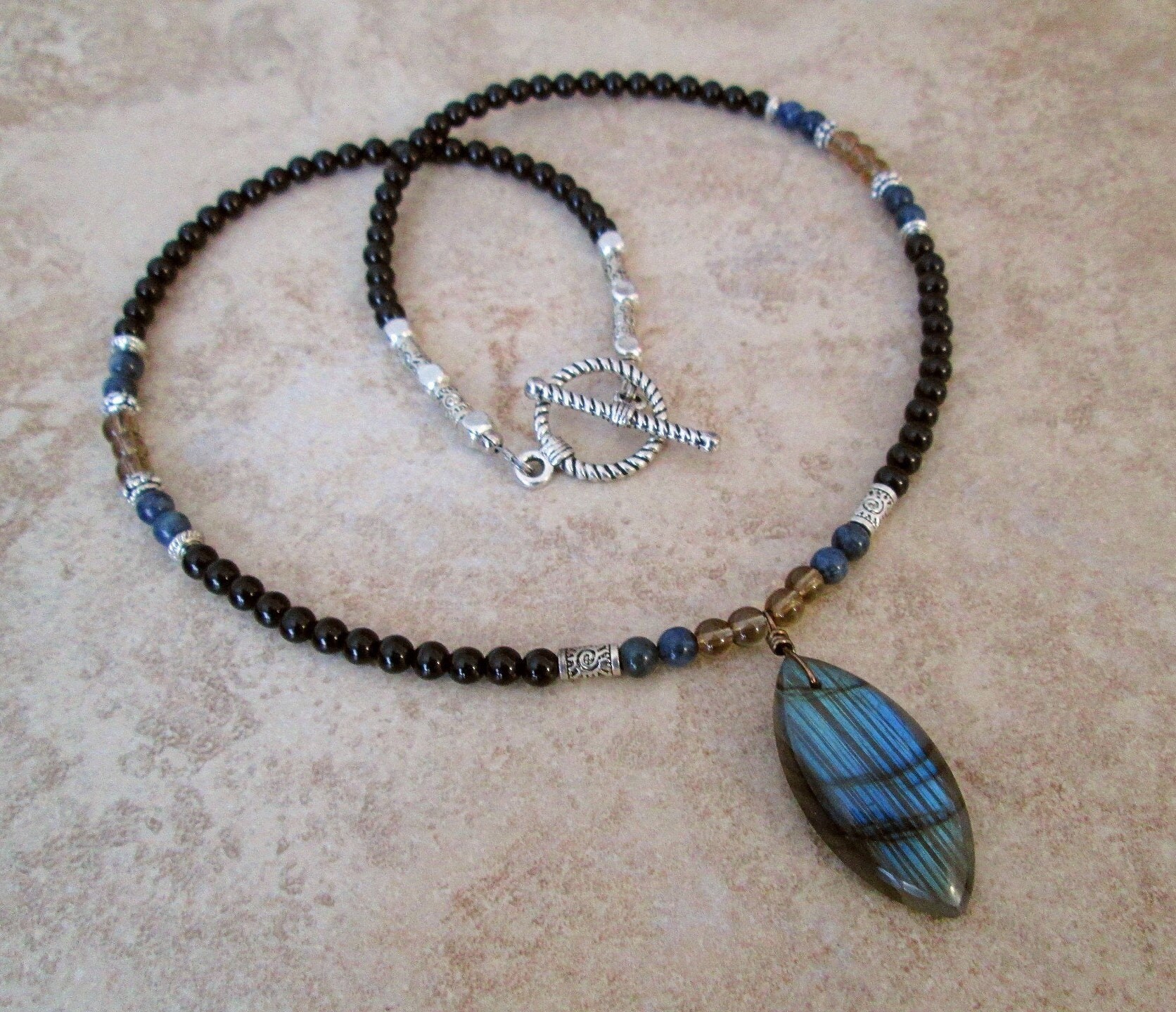 Labradorite necklace mens Clearance