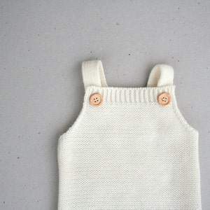Baby knitted overall in alpaca blend wool, available in many colors - Knit baby romper - baby winter strampler
