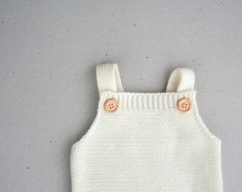 Baby knitted overall in alpaca blend wool, available in many colors - Knit baby romper - baby winter strampler