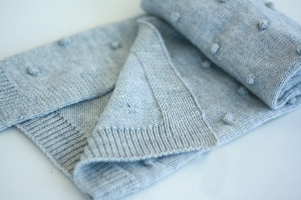 Knitted baby blanket in alpaca blend yarn soft and warm Etsy