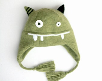 Knit hat  Monster - Kids knit hat - Toddler monster hat  - Little monster knitted hat