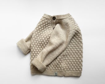 Knitted jumper for kids or toddlers in soft alpaca blend, available in many colors