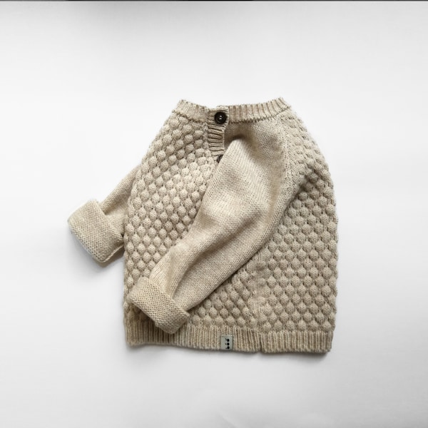Maglione lavorato a maglia per bambini o neonati in morbido misto alpaca, disponibile in molti colori
