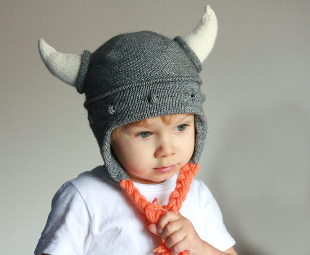Kids Viking Hat Viking Hat With Hornes Child Knit Hat Etsy