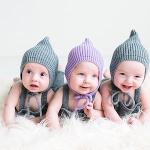 Baby Elf hat - Pixie knit hat - Baby Pixie bonnet - Knitted hat Pixie  - Elf knit hat